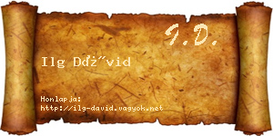 Ilg Dávid névjegykártya